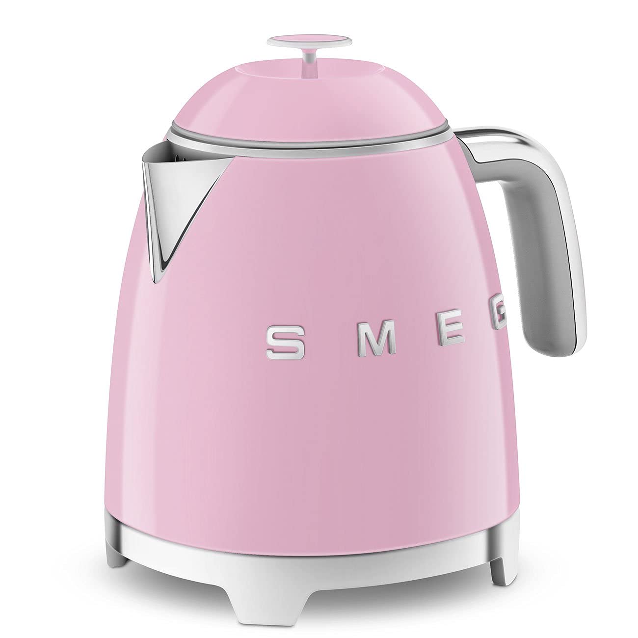 Smeg Mini 50'S Retro Style 3 Cup Electric Kettle With Double Wall Anti Slip Base And Water Level Indicator (Pink)