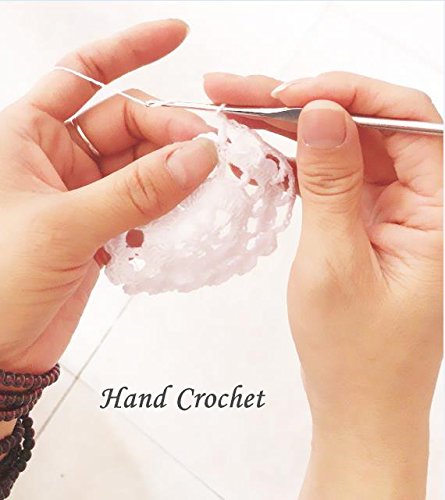 Ustide 100% Cotton Crochet Lace Rectangular Table Runner Bedside Table Cover Ecru Dresser Scarf Doilies,2Pcs 11 Inch X23 Inch