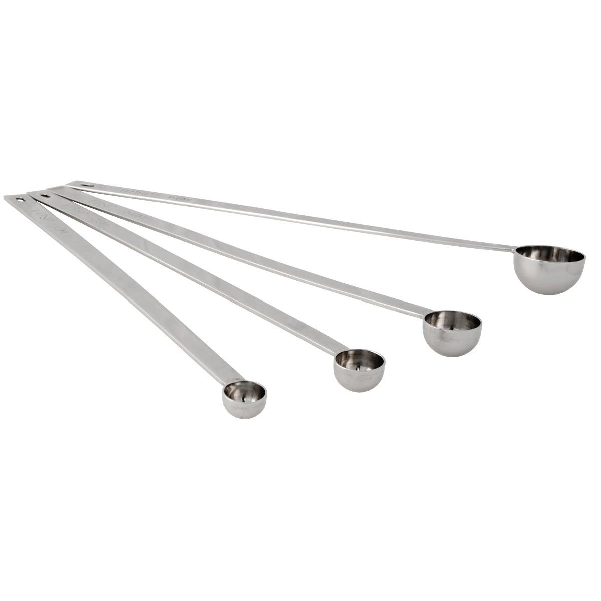 Long Handle Stainless Steel Measuring Spoons(Set Of 4)