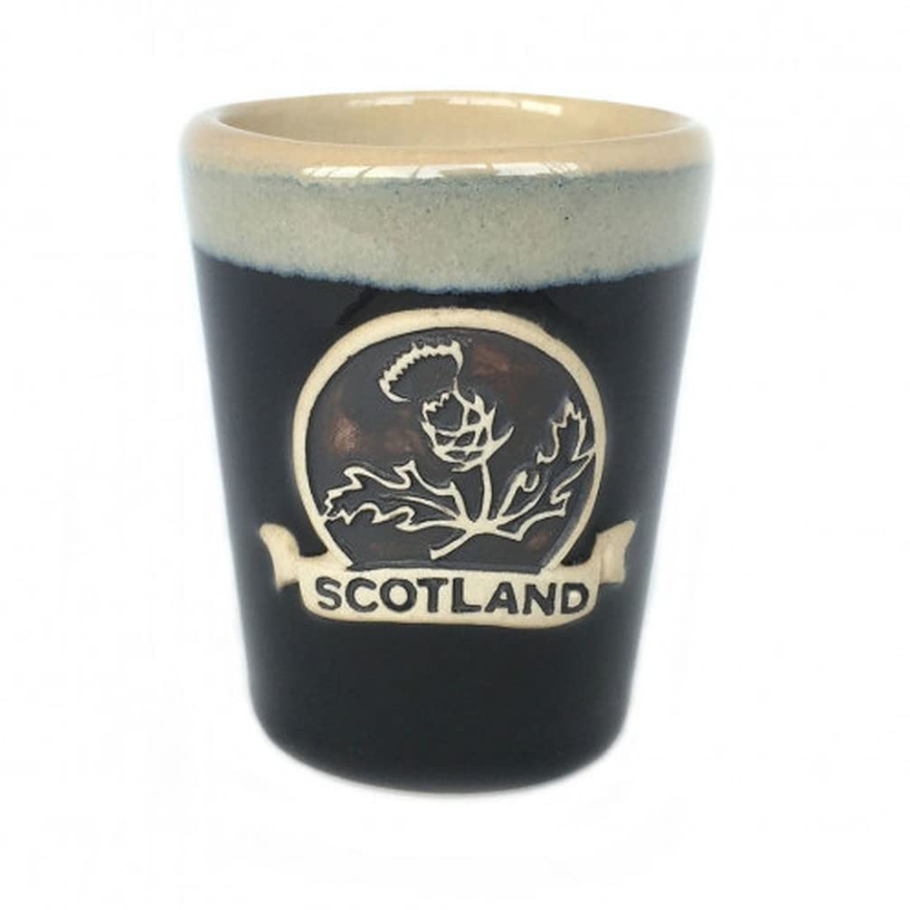 Glen Appin Shot Cup Stoneware Scotland 1.5 Fl Oz(44Ml) (Thistle - Black)