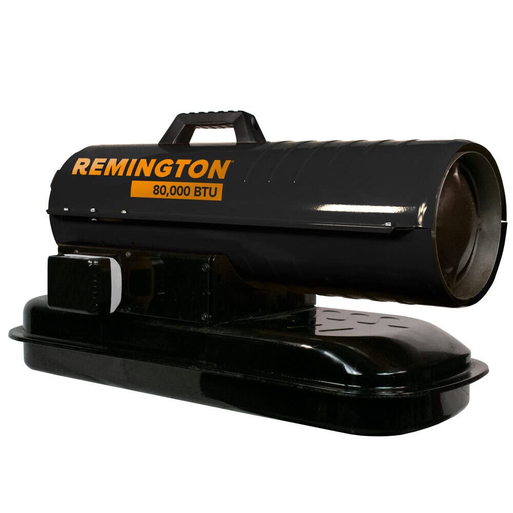 Remington Rem-80Tboa-Kfa-B Duo Power Battery Kerosene/Diesel Forced Air Heater W/Thermostat-80,000 Btu,Black