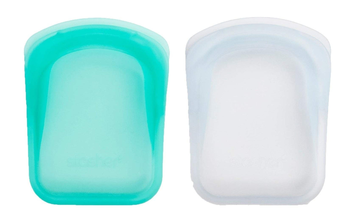 Stasher Re-Usable Food-Grade Platinum Silicone Pocket Bag For Eating From/Storing In/Organising/Travelling, 8.25 X 12.05 Cm, Set