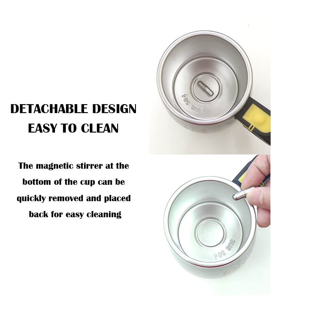 Daasigwaa 2Pc Magnetic Stir Bar For Self Stirring Mug,Auto Magnetic Coffee Mug,Self Mixing Stainless Steel Cup (Stainless Steel)