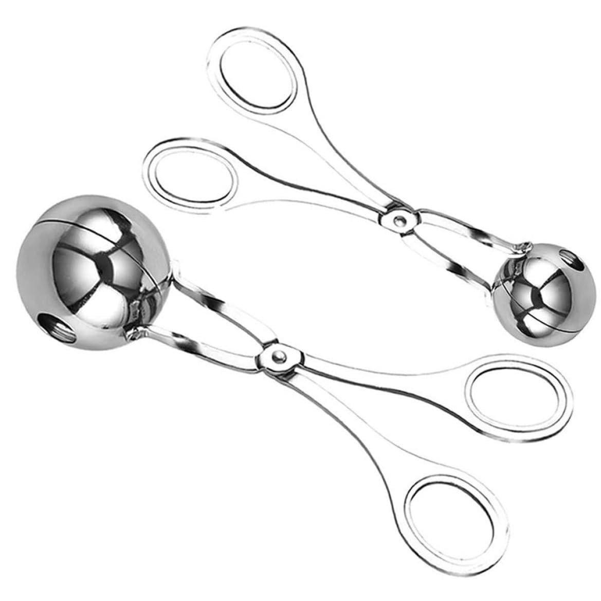 Meatball Maker Round Stainless Steel Meat Baller Spoon Kitchen Tools for Fruits Meatball Cake Ice Cream 2PCS