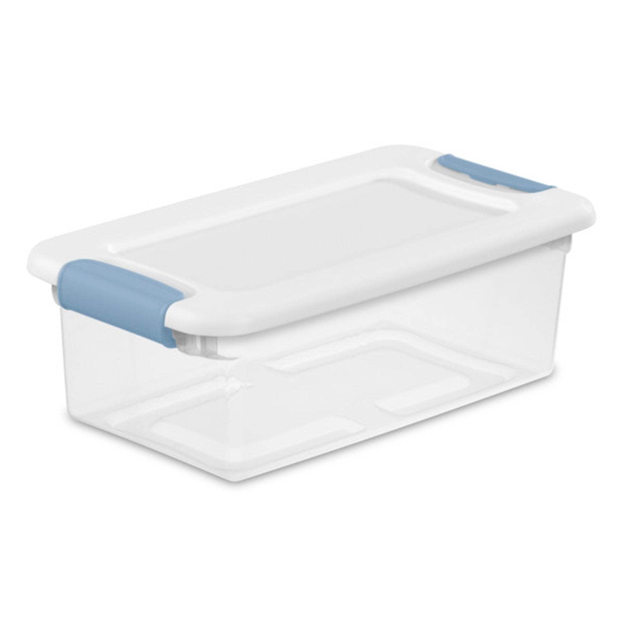 Sterilite 24Pack Stackable Storage Bin with Lid, Clear Plastic Design, 6 Quart