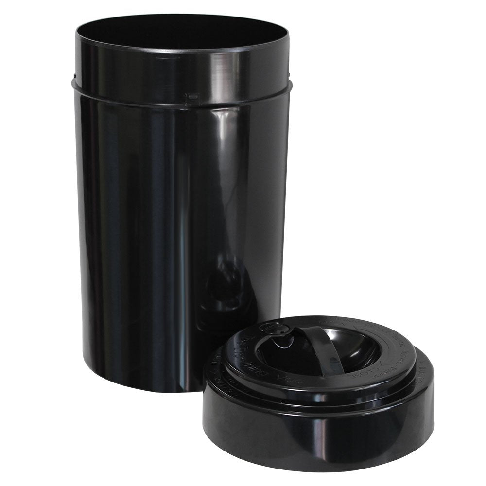 Tightvac Everythingvac Bulk Dry Goods Storage Container, 5 Pounds Plus, Solid Black Body/Cap