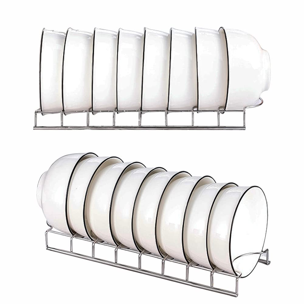 Mingfanity Small Bowl Drainer,Stainless Steel Bowl Drying Rack For Kitchen Counter Organizer Storage, Storage Shelf, Chrome