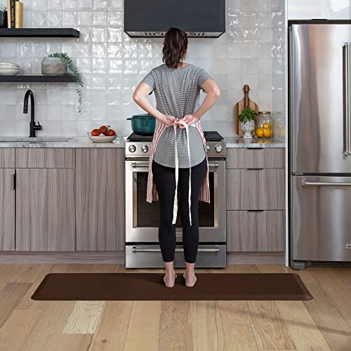 Gelpro Anti Fatigue Nonslip Mat: Hard Floor Utility Mats For Garage, Patio And Kitchen - 20'' X 72'' X .5'' - Leather Grain Truf