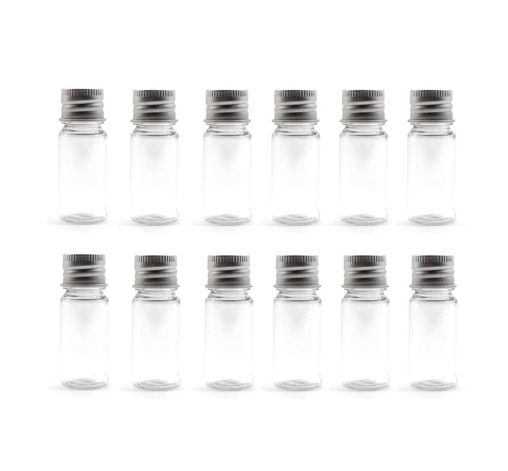 12Pcs 10Ml/20Ml Empty Refillable Clear Plastic Bottle With Aluminum Screw Cap Travel Small Container (20 Ml)