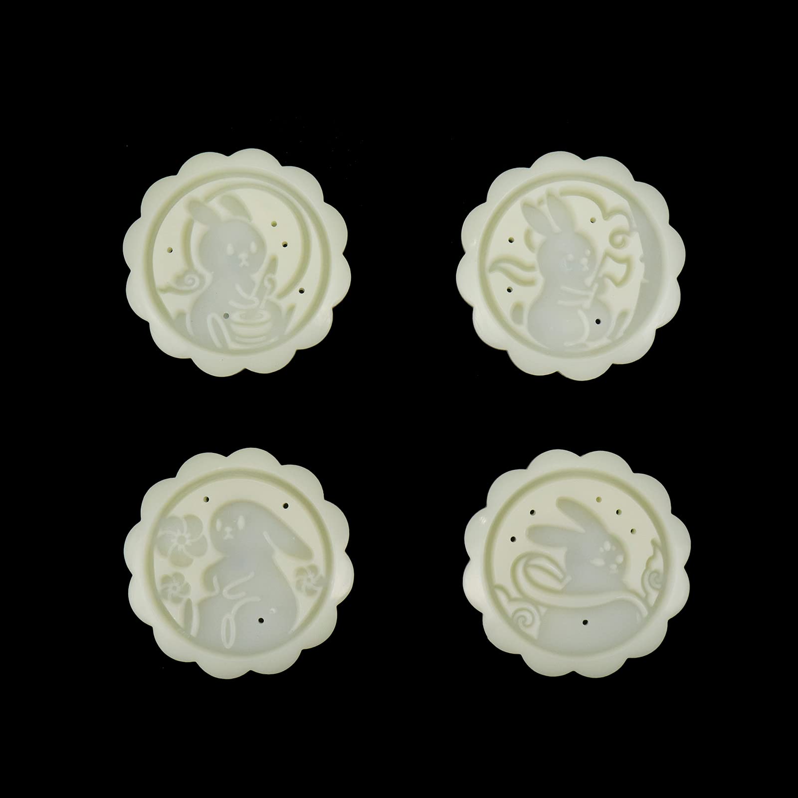 Semetall Cookie Stamp Moon Cake Mold Set  DIY Festival Decoration Tools 4Pcs 50g Rabbit Mold Adjustable Cookie Cake Press Cutter Cake Mold