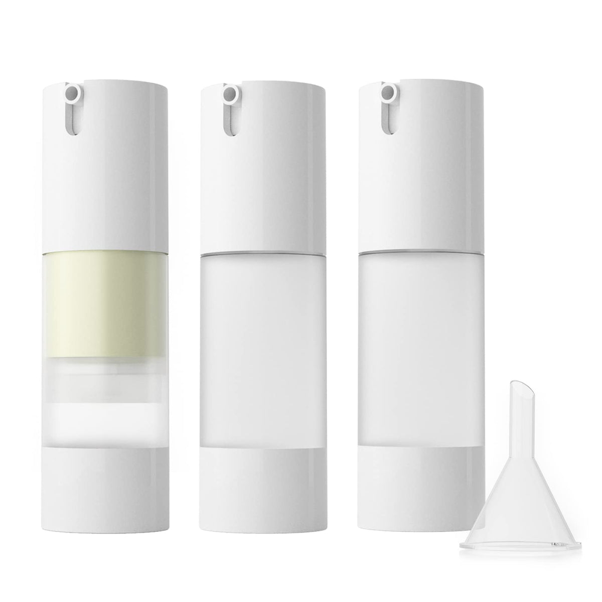 Longway 3Pcs Empty Refillable Airless Pump Bottle,Travel Foundation Containers,Airless Cosmetic Pump Bottle For Hand Sanitizer,