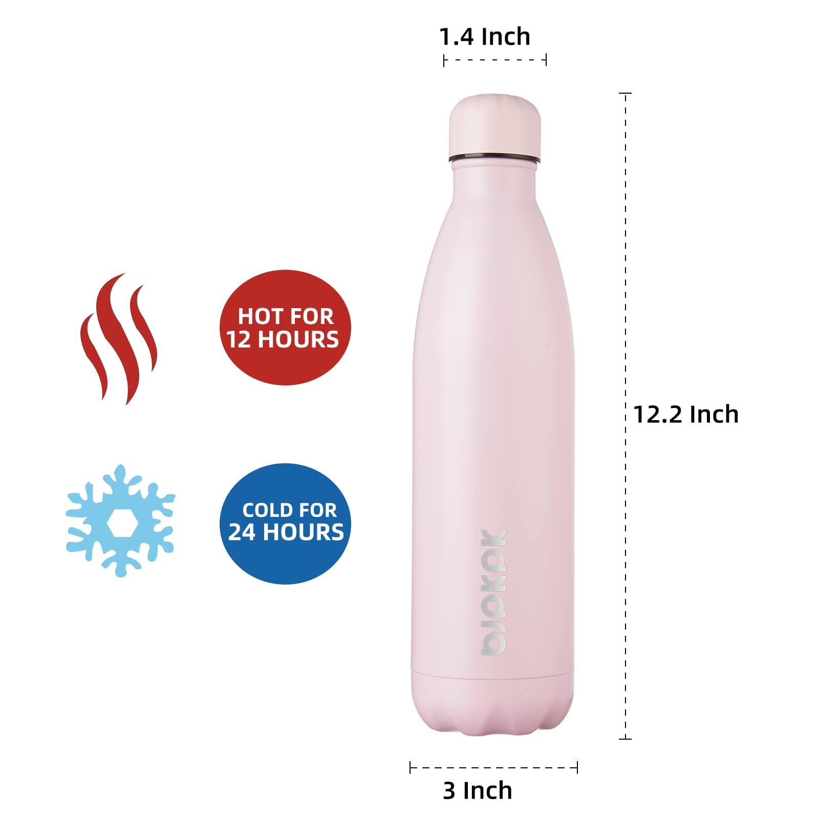 Bjpkpk Water Bottles Stainless Steel Insulated Water Bottle 25Oz Metal Water Bottles For Travel, Sakura Pink