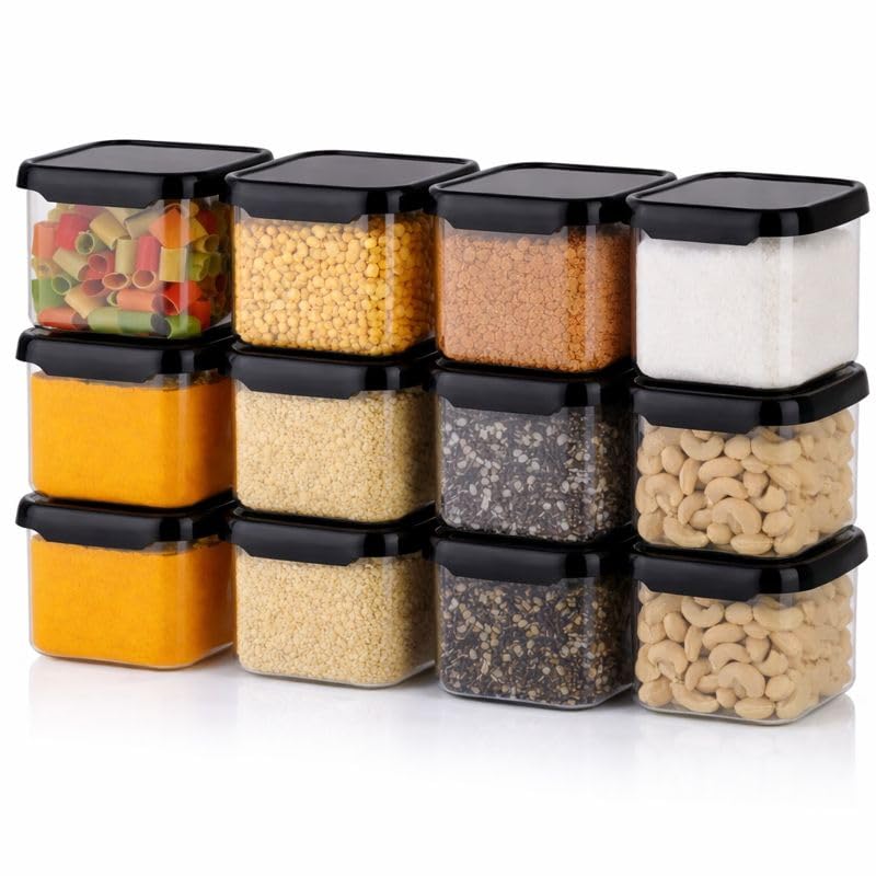 Ekara Containers For Kitchen Storage Set 500 Ml Set Of 12 Airtight Containers For Kitchen Bpa Free Plastic Multipurpose Airtight