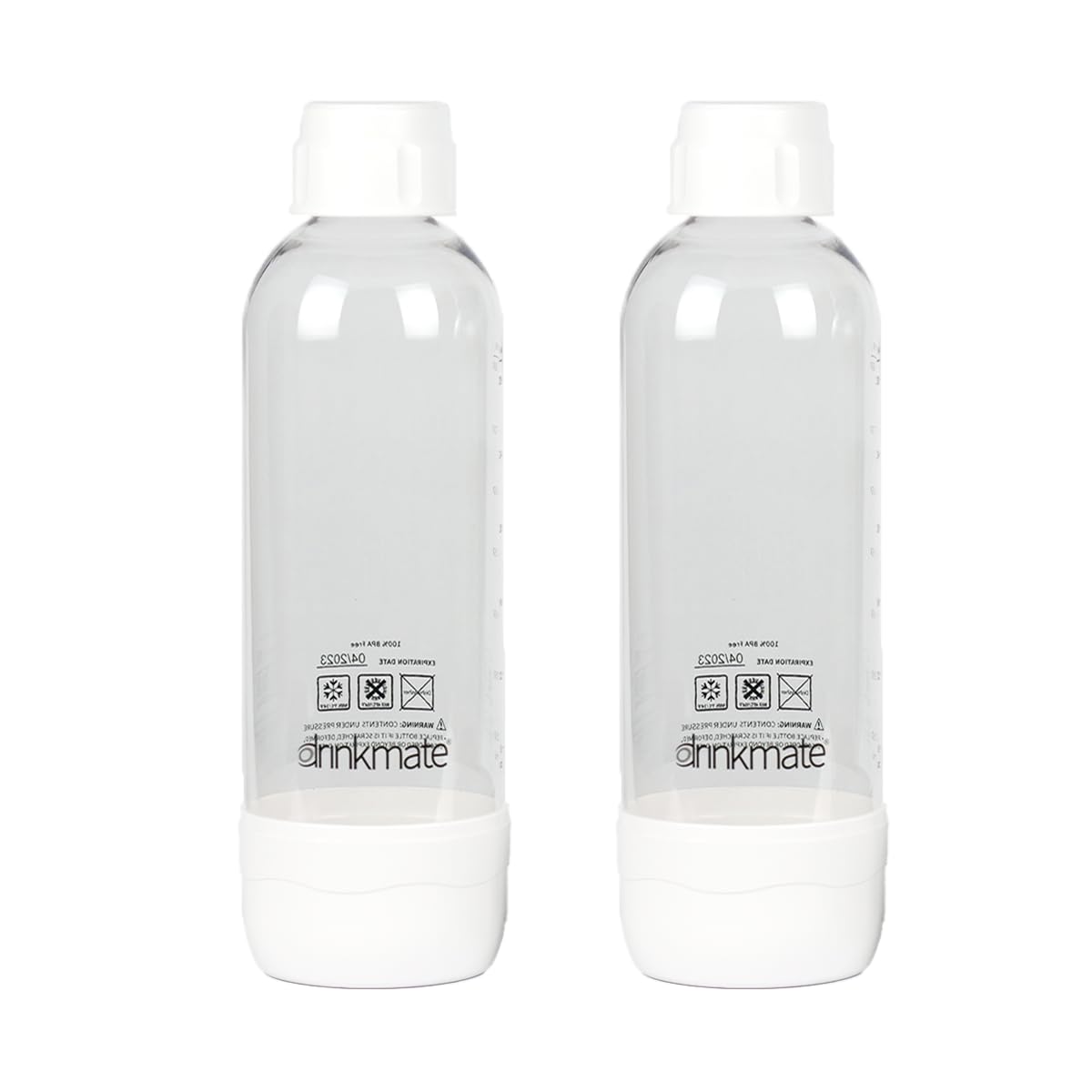 DrinkMate Carbonation Bottles (2 Pack) (1L, White)