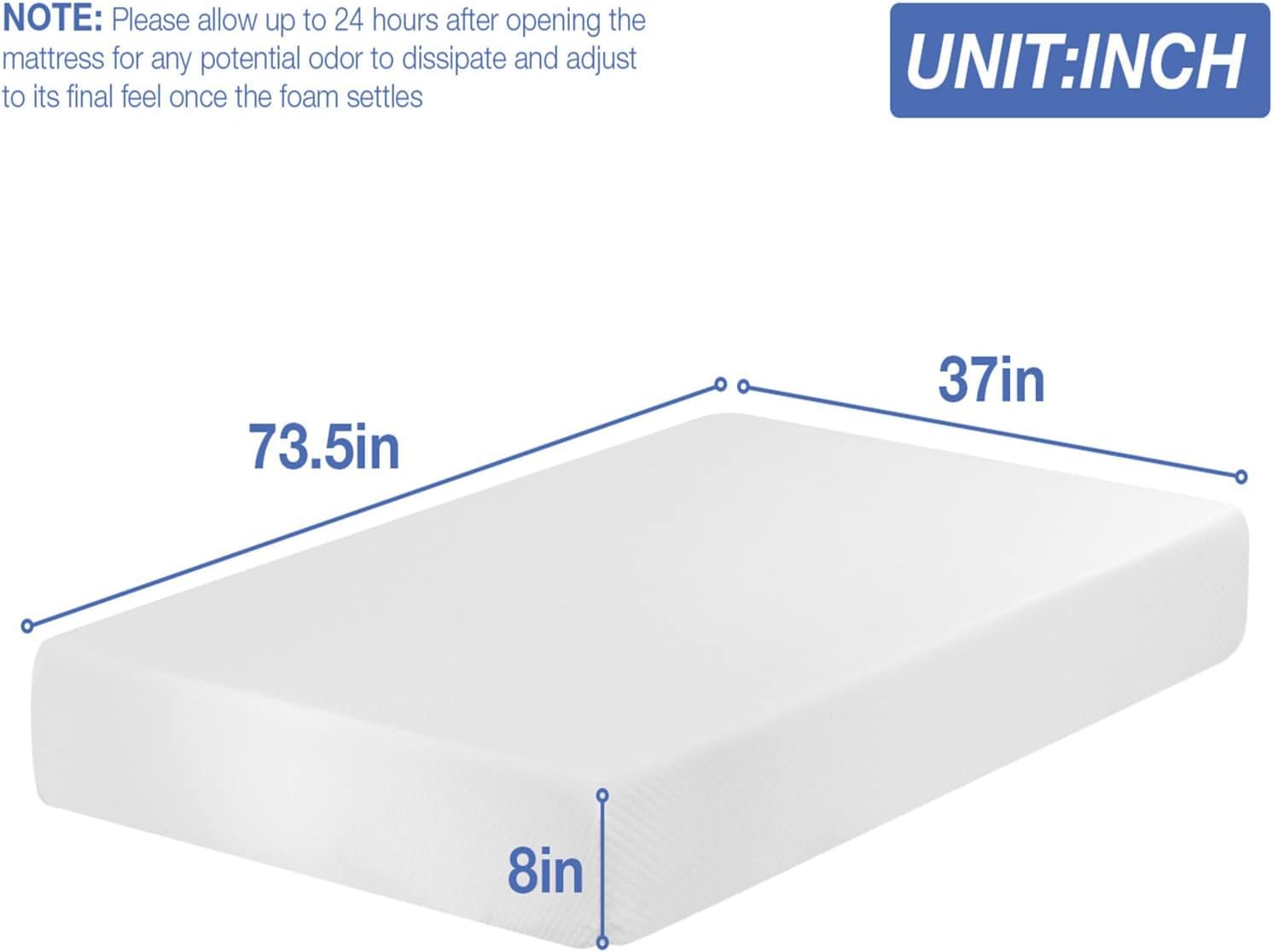 Fll Mattress, Twin Mattress 8 Inch Medium Firm Feel Gel Memory Foam Mattress With Certipur-Us Certified Twin Size Mattress For C