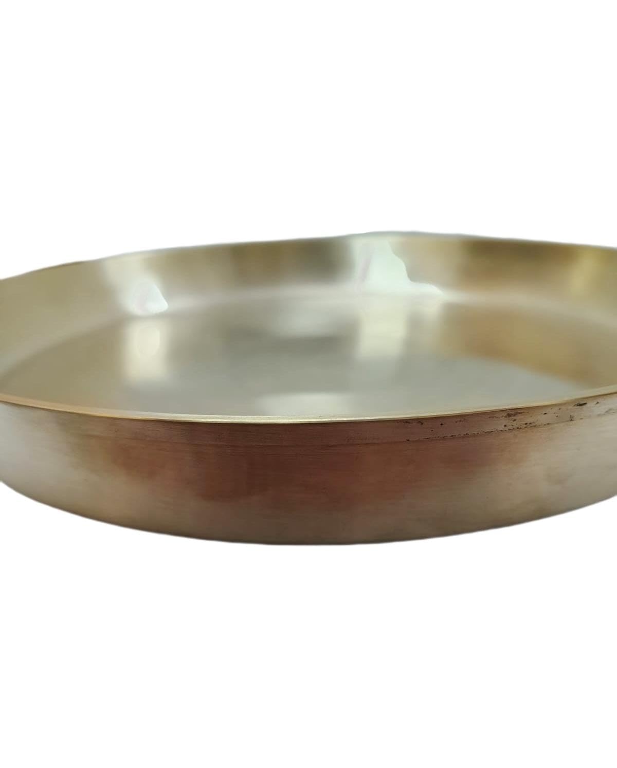 Bona Fide Kansa Thali Dinner Set | Bronze, 6 Pieces, Kansa Dinner Set,Heavy Gauge Matte Design,Thali Size 11 Inch(1800Gm),Kansa/