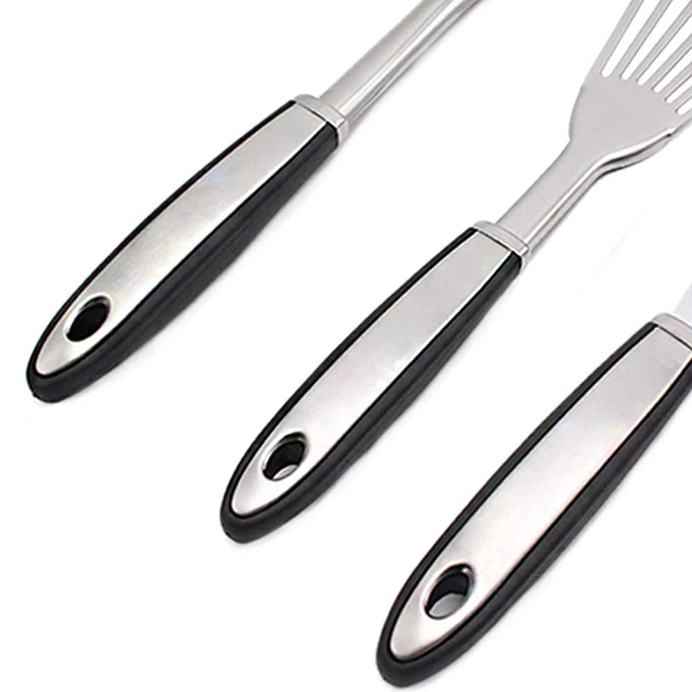 Stainless Steel Spatula Turner Set (Set Of 3) - Includes Kitchen Fish Spatula, Cooking Slotted Turner, Metal Icing Spatula, Prem