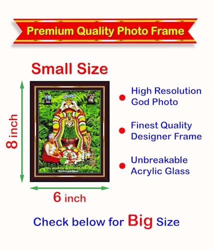 Pavan Photo Laminations Melmaruvathur Adhiparasakthi Om Sakthi Amman Wall Painting Framed Home Decor (Wood,Matte,Brown,Small Siz