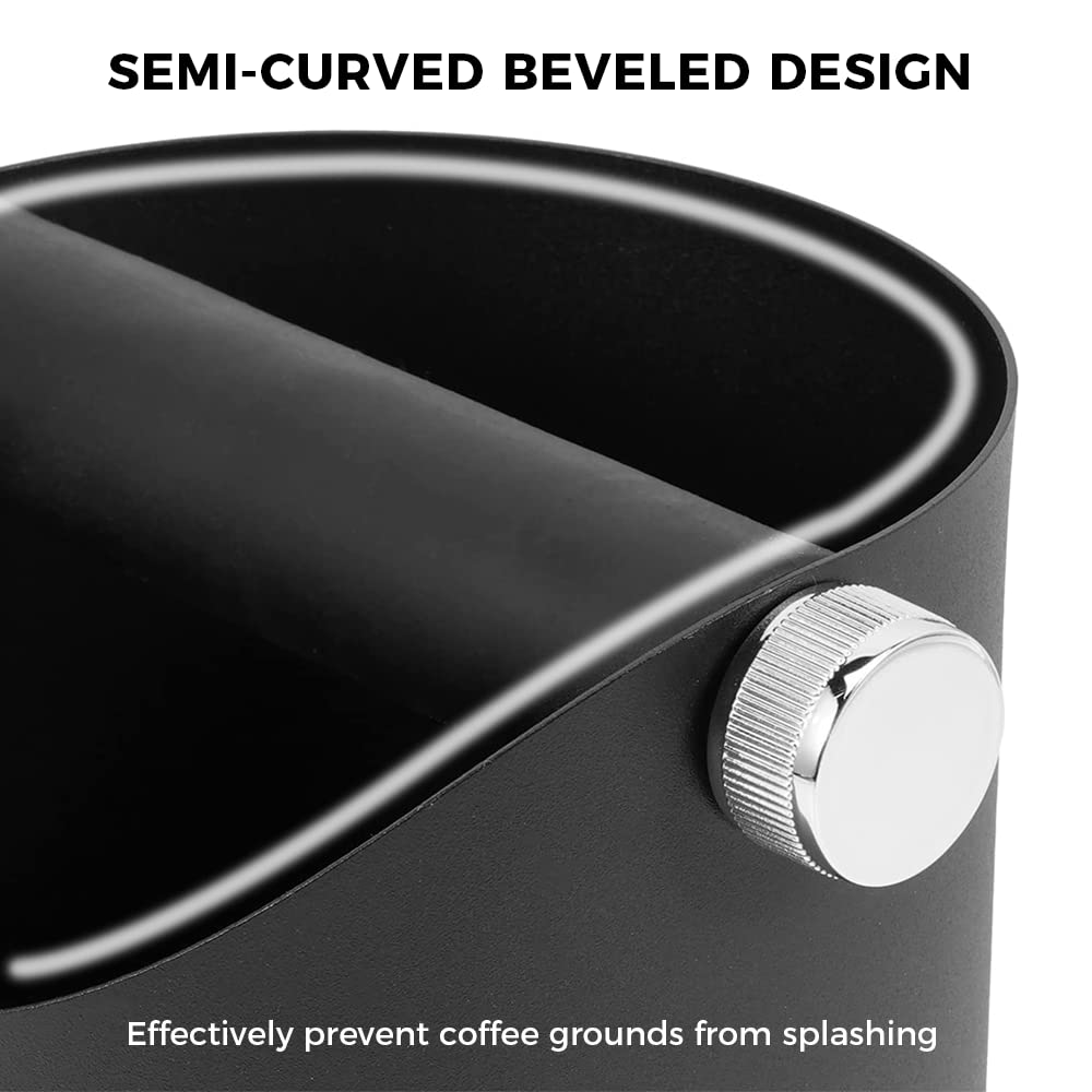 Ompellus Espresso Knock Box, Large Capacity & Non-Slip Base Coffee Knock Box, Barista Tools, Espresso Machine Accessories (Gray-