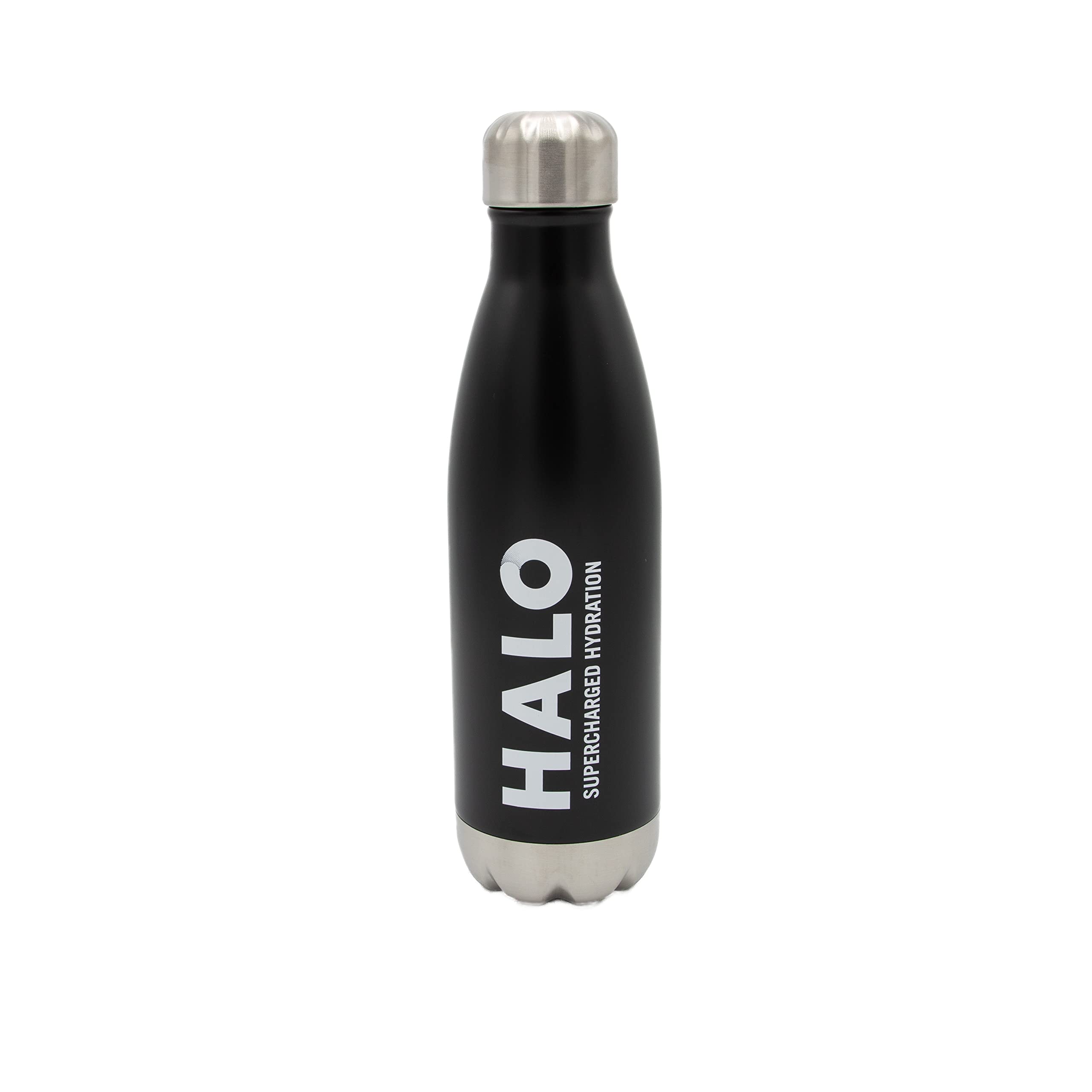 Halo Hydration Aluminum Bottle - 500Ml, Matte Black, Double-Walled, Stainless Steel With Copper Insulating, Vacuum Bottle. Leak