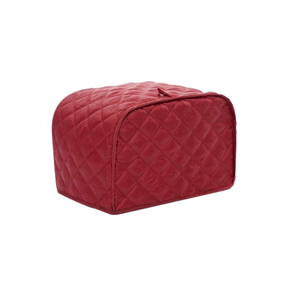 Polyester Quilted Toaster Cover For Two Slice Toaster And Dust & Fingerprint Protection, Machine Washable. Red