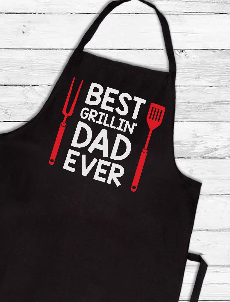 Tstars Dad Apron Daddy Gifts From Daughter Son Bbq Grilling Cooking Aprons For Men One Size Black