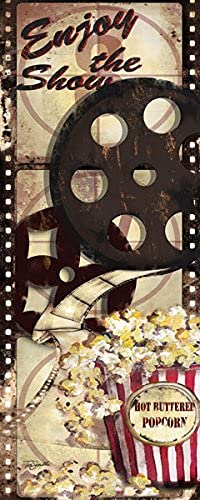 Gango Home D  Cor Movie Night! Classic Old-Fashioned Cinema Enjoy The Show And Movie Time Panel Set By Tre Sorelle Studios; Two