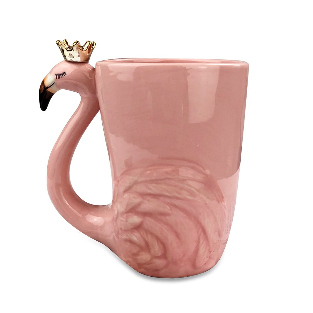 16 Oz Cute Pink Coffee Mug Ceramic Flamingo Gift Unique Mug Mom Day Gift For Women Her Grandma Pretty Mug Funny Coffee Cup Funky