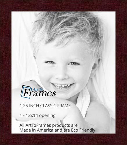 ArtToFrames 12x14 Inch Brown Picture Frame, This 1.25 Custom Poster Frame is Classic Mahogany Frame, for Your Art or Photos - Co