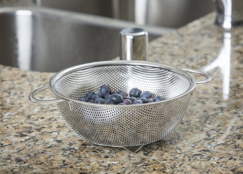 Tablecraft 3 Quart Colander With Handles, Stainless Steel (H903Bh)