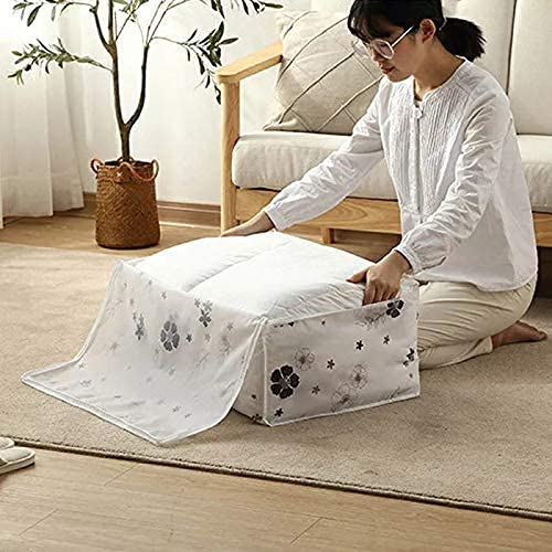 Akshahantre Storage Bag UnderBed Quilt Clothes Storage Bag With Peva Material Washable Waterproof Foldable Transparent Printed 