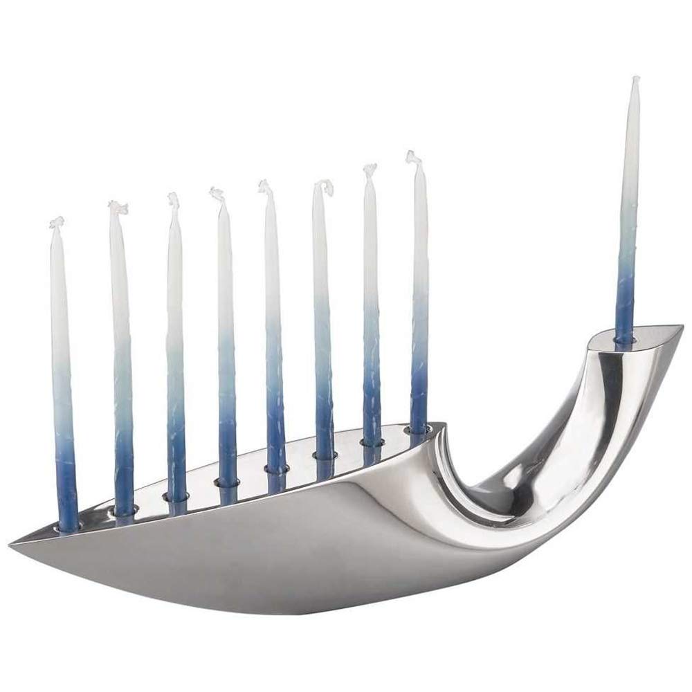 Nambe Illume Menorah, Hanukkah Menorah, Candle Holder, Decorative Menorahs for Chanukah, 9 Branches, Made of Metal Alloy, 14-Inc