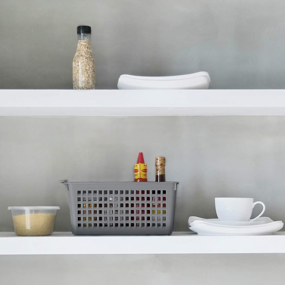 Doryh Plastic Baskets For Organizing, Grey, Set Of 4