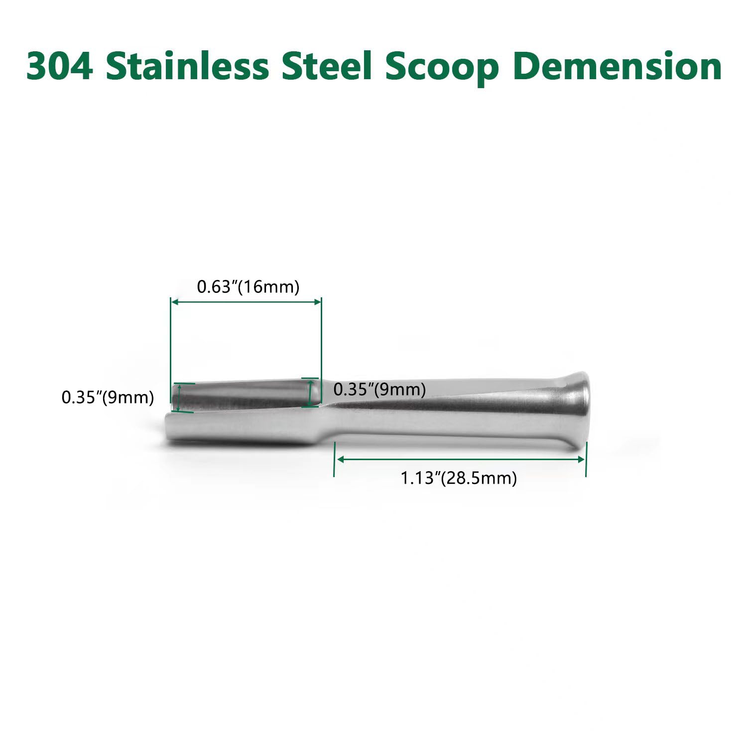 Mini Ss304 Stainless Steel Scoop With Tamp Tool,0.1 Gram Capacity 1.79 Inch Spoon For Multi-Purpose Use Sugar Salt Powder Spices