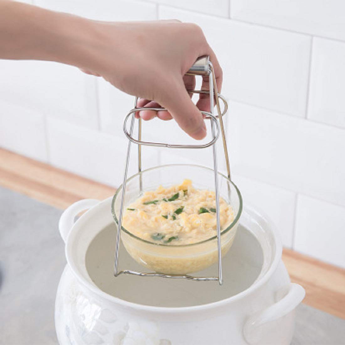 Olirexd Universal Kitchen Stainless Steel Plate Lifter, Folding Hot Dish Plate Bowl Clip Plate Retriever Tongs
