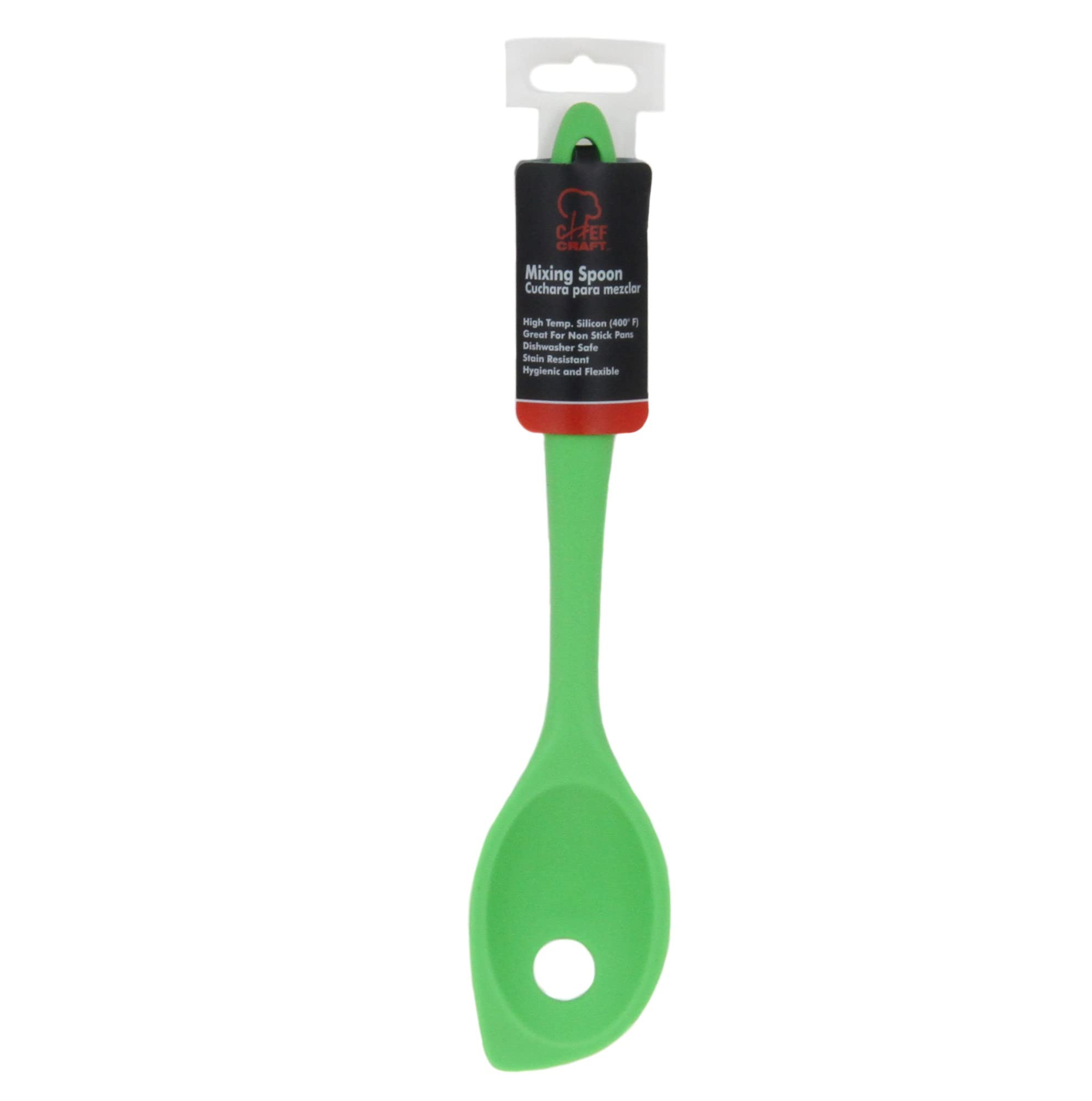 Chef Craft Premium Silicone Mixing Spoon, 11 Inch, Green