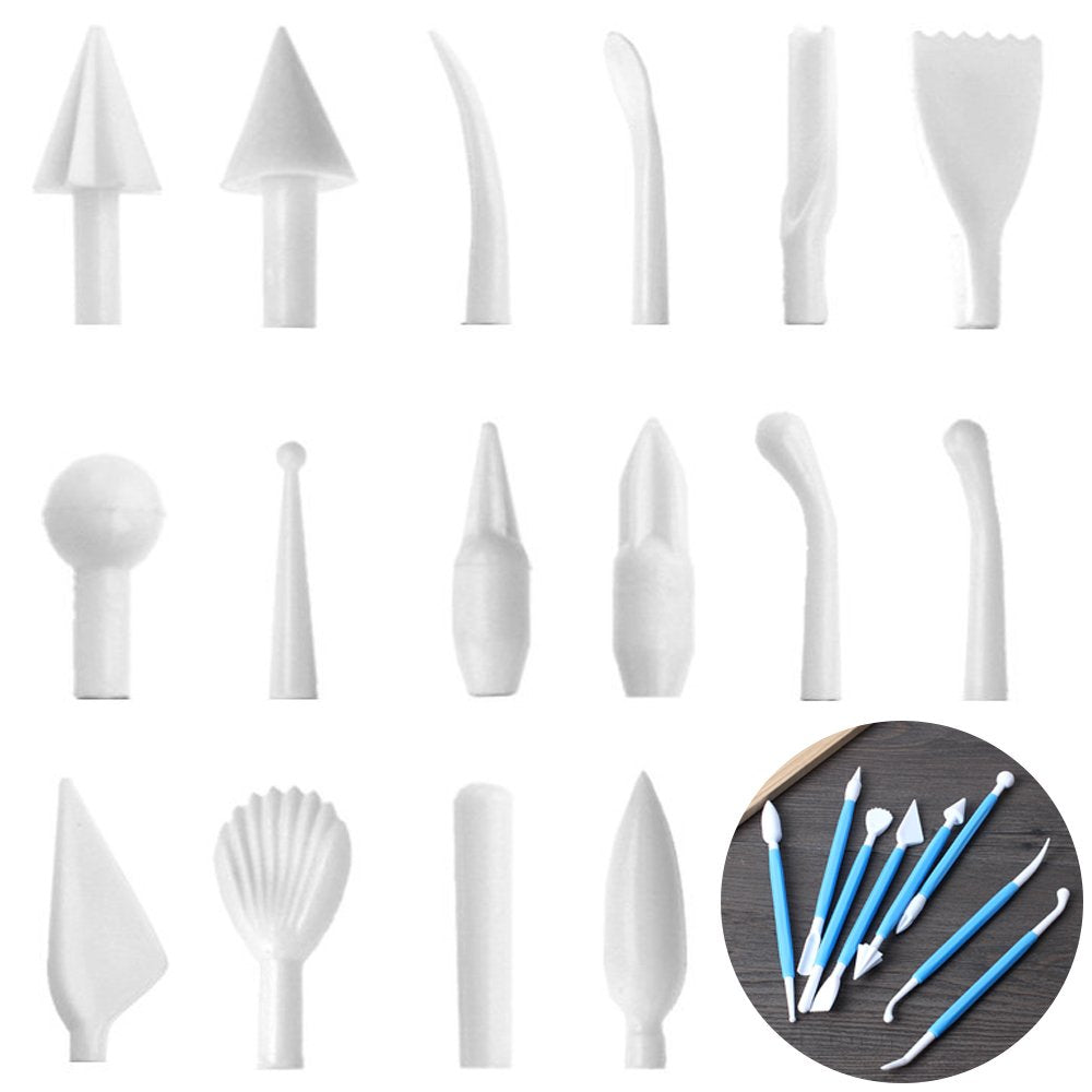 Cake Scraper Smoother And Fondant Kits, Dakuan Fabulous 6 Pcs Cake Decorative Scrapers Polisher And 16 Pcs Of Cake Modeling And