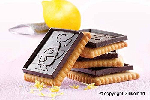 Silikomart 22.161.77.0065 Kit for Preparing Biscuits Topped with Chocolate  Brown and White