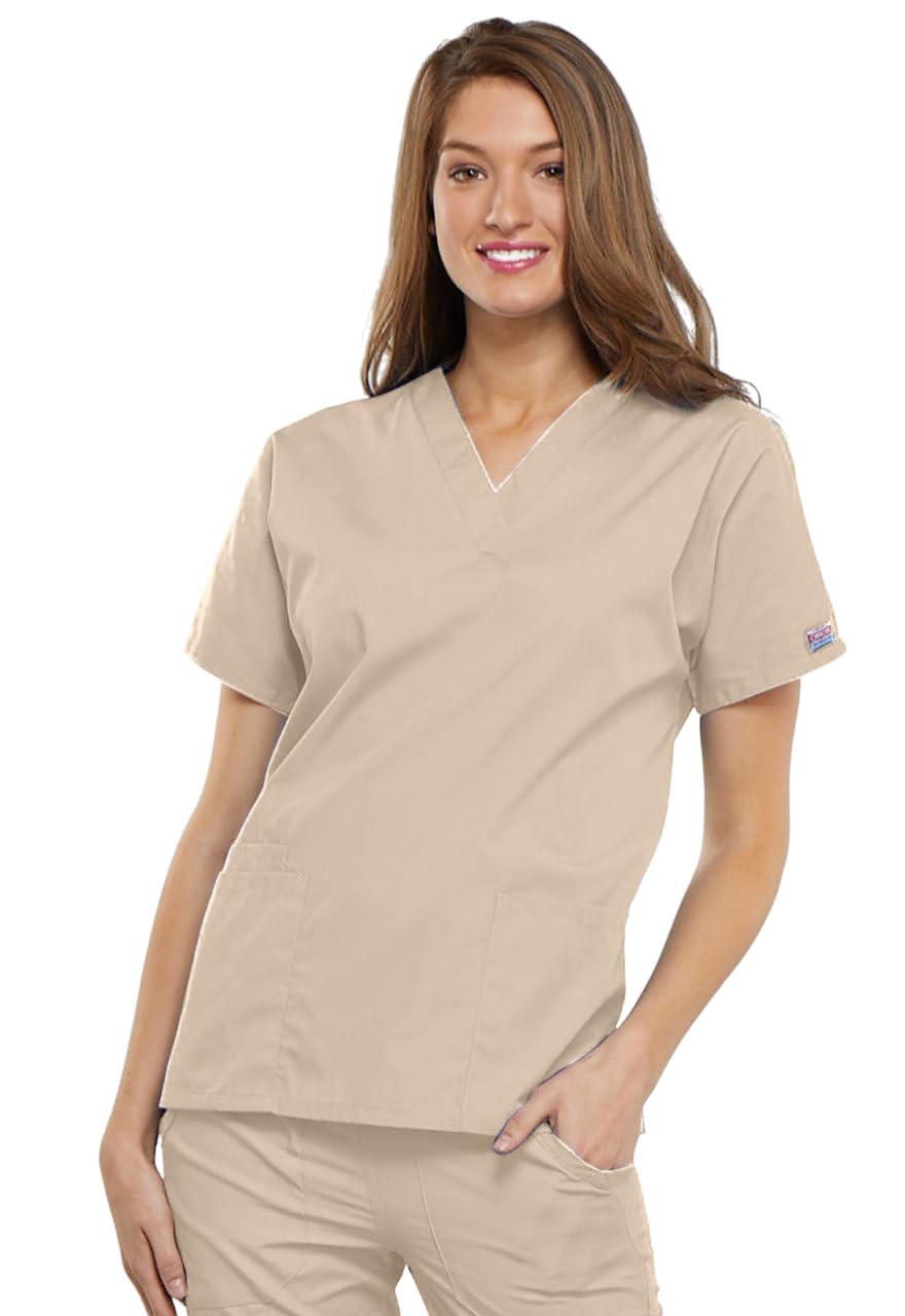 Scrubs For Women Workwear Originals V-Neck Top Plus Size 4700, 2Xl, Khaki