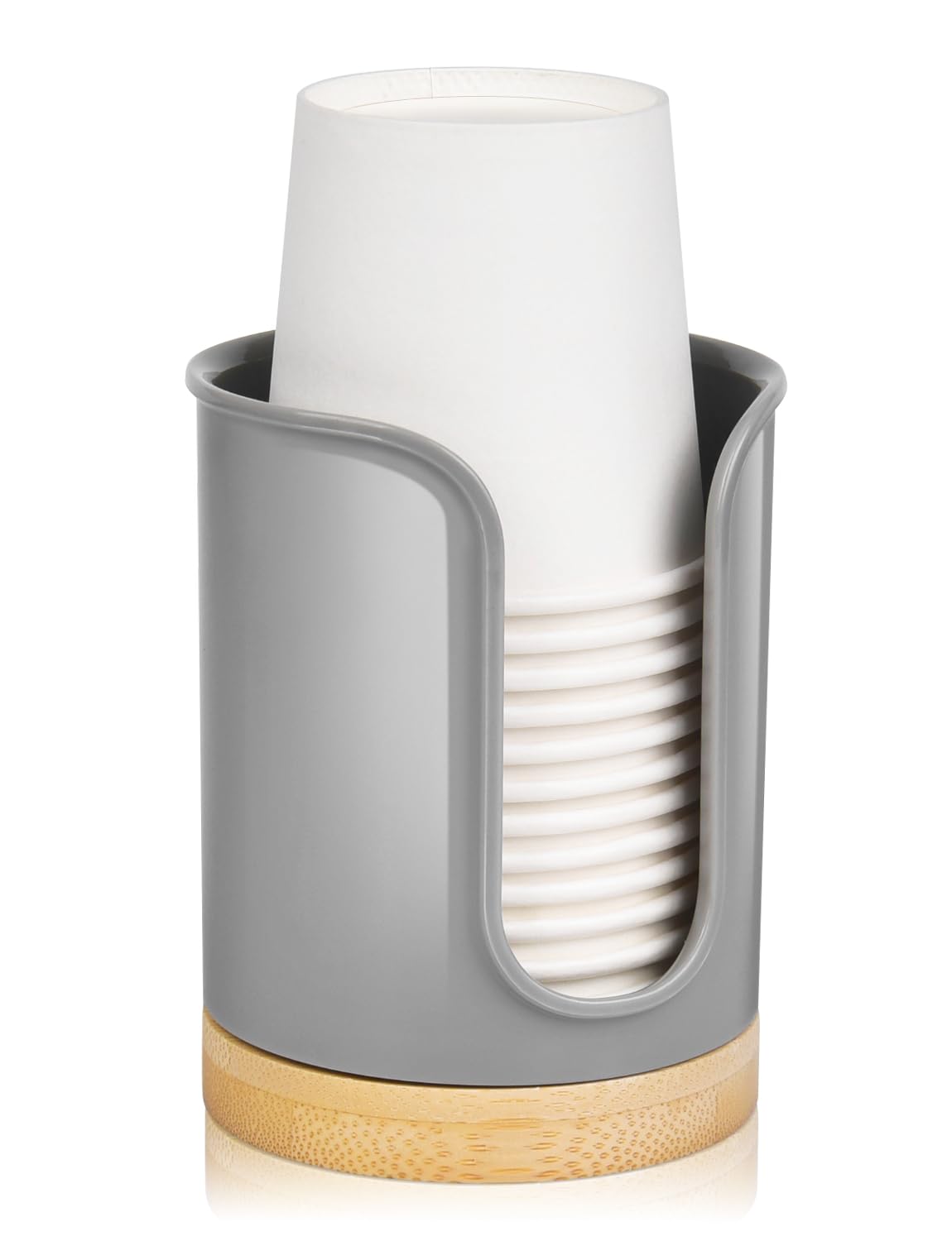 Bathroom Cup Dispenser - Small Cup Holder For Dixie 3 Oz Bathroom Cups, Mouthwash Cups, 3 4 Ounce Cup Dispenser - Pc/Bamboo, Gre