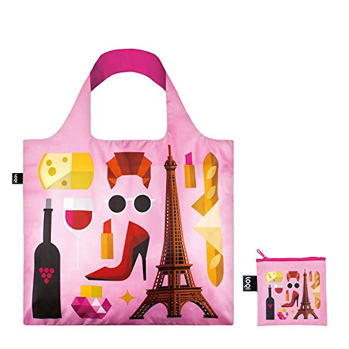 Loqi Hey Studio Paris Reusable Shopping Bag, Pink
