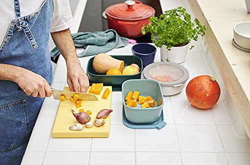 Mepal - Multi Bowl Cirqula Rectangular 3-Part - Food Storage Box With Lid - Airtight Storage Box For Fridge And Microwave - 500