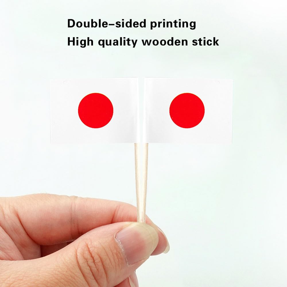Japan Flag Japanese Small Toothpick Mini Cupcake Flags Decorations (100 Pcs)