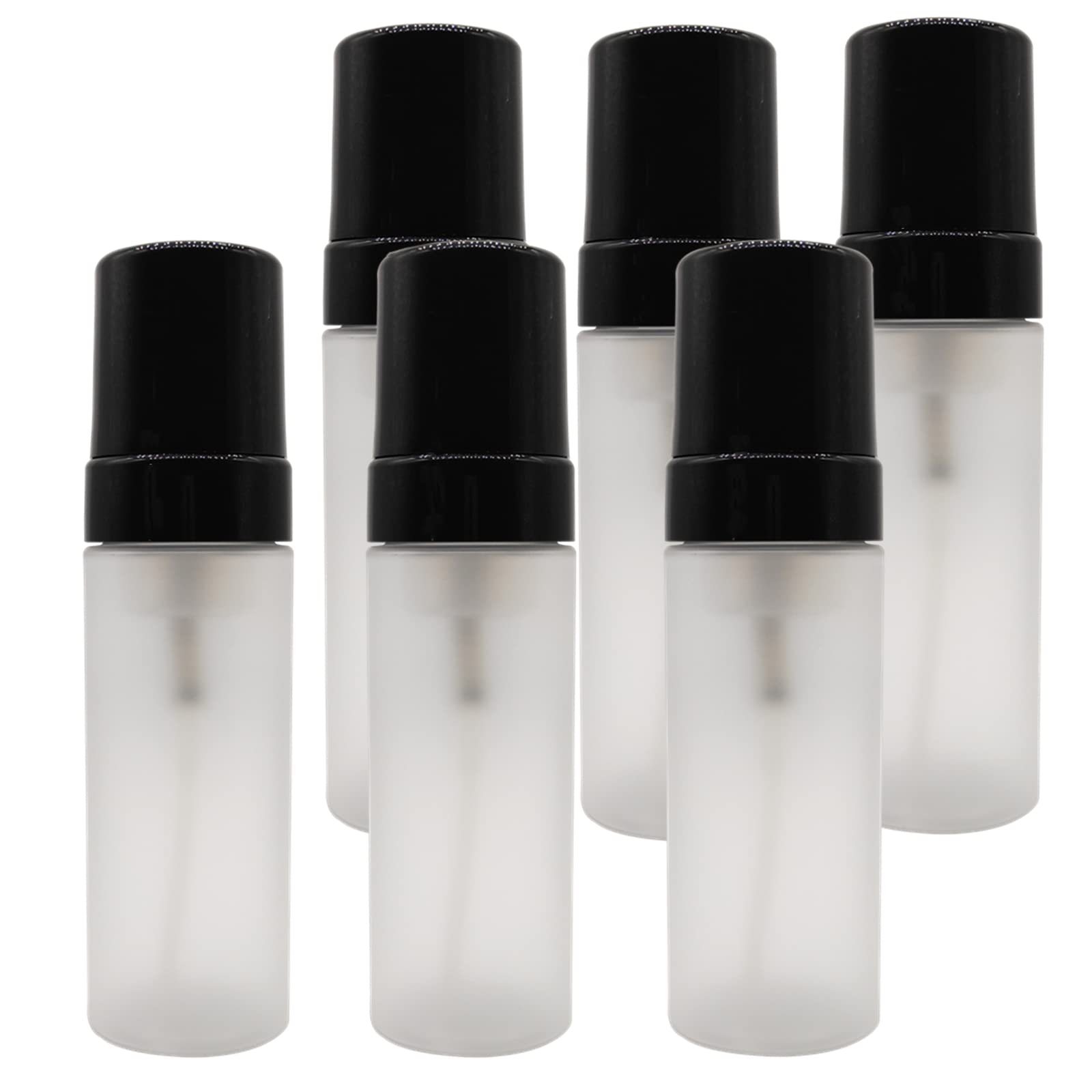 150Ml Empty Foam Pump Bottle, 5Oz Foaming Dispenser Soap Plastic Container For Facial Cleanser Shampoo Hand Soap (Clear Matte+Bl