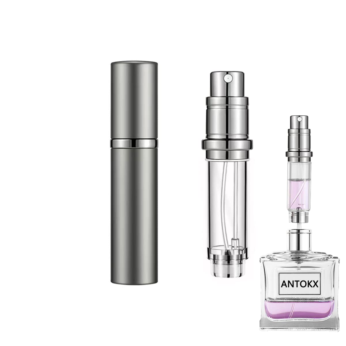 Antokx Travel Perfume Bottle Refillable Atomizer - 5Ml Perfume Atomiser, Pocket Perfume Dispenser, Scent Pump Case, Leakproof Po