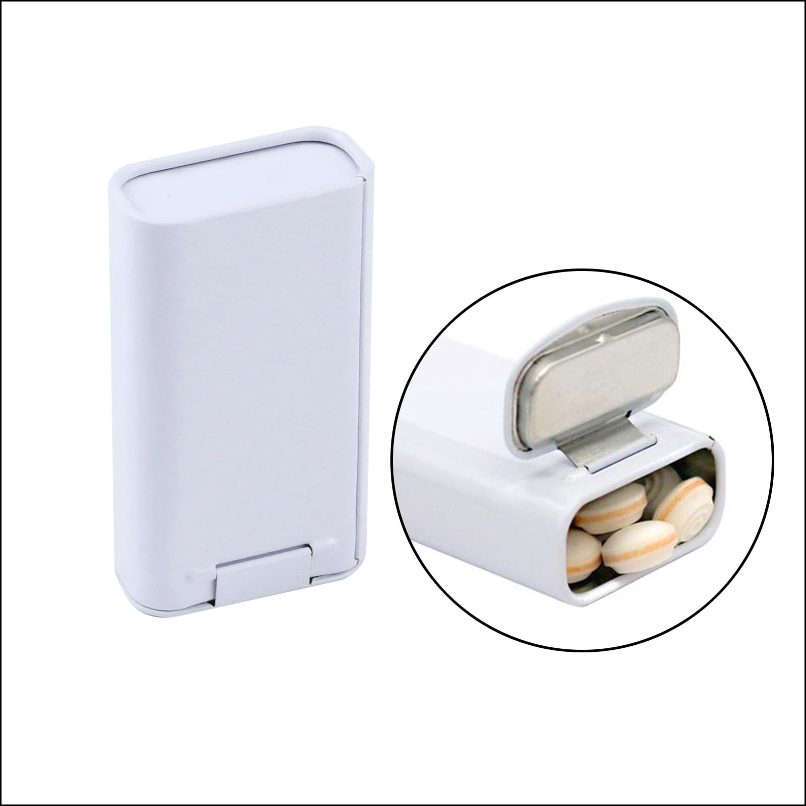 Tighall 10Pcs Metal Tin Box Containers Rectangular Empty Hinged Tins Box Containers For Gum, Candies, Mint, Easy Opening, White