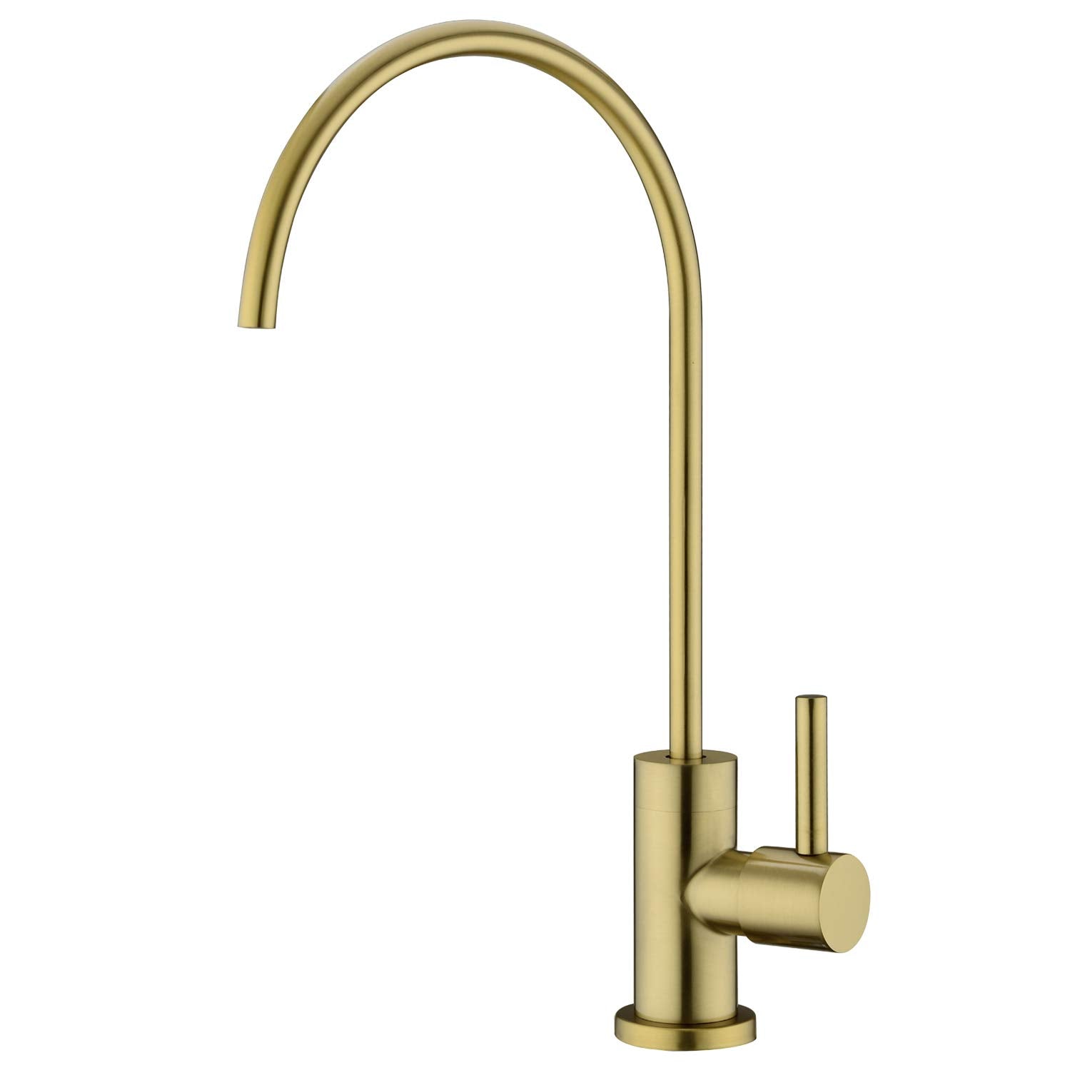 Pirooso Brushed Brass 360 Swivel Kitchen Sink Water Filter Faucet - Fits Most Reverse Osmosis Units Or Under Sink Water Filtrati