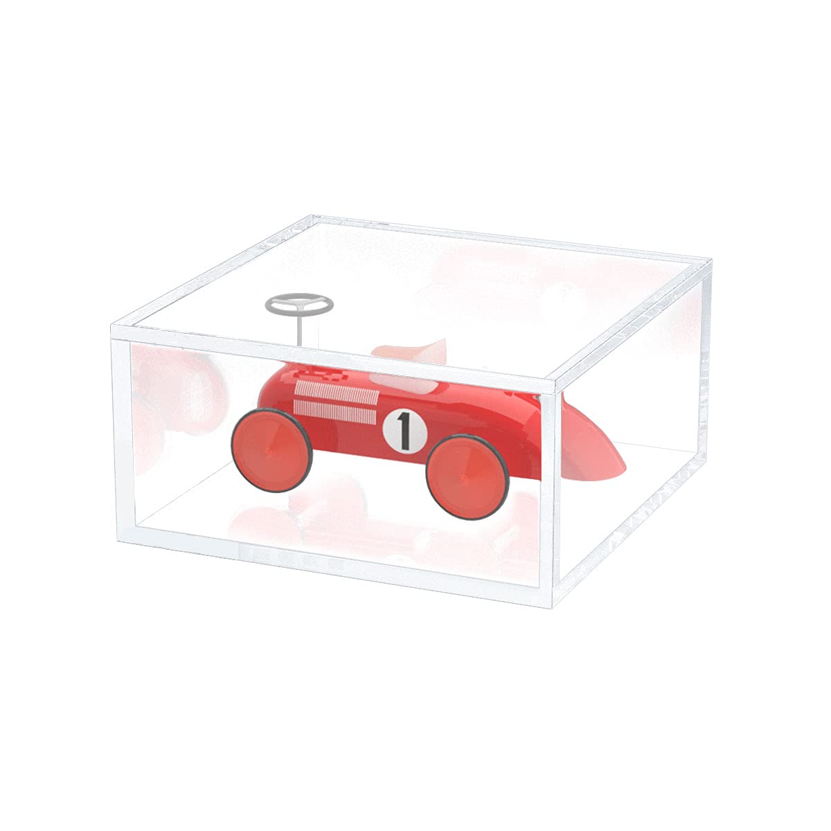 AITEE Decorative Acrylic Box with Lid, Clear Cube Display Case, Multi-Purpose Box Square Container for Holding Staples, Adhesive