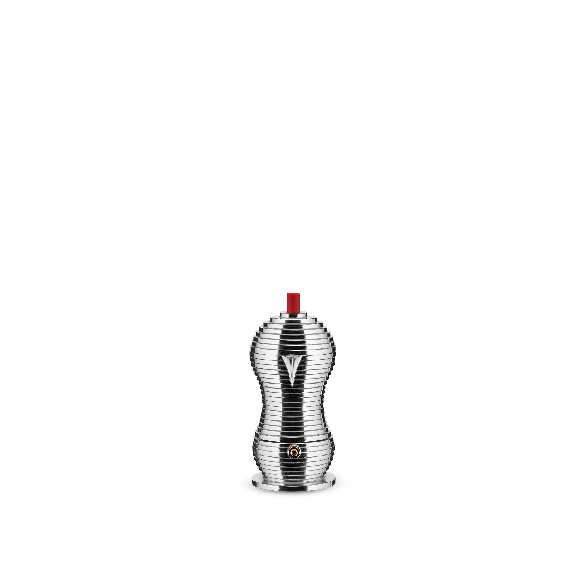 Alessi Mdl02/1 R Pulcina Stove Top Espresso 1 Cup Coffee Maker In Aluminum Casting Handle And Knob In Pa, Red