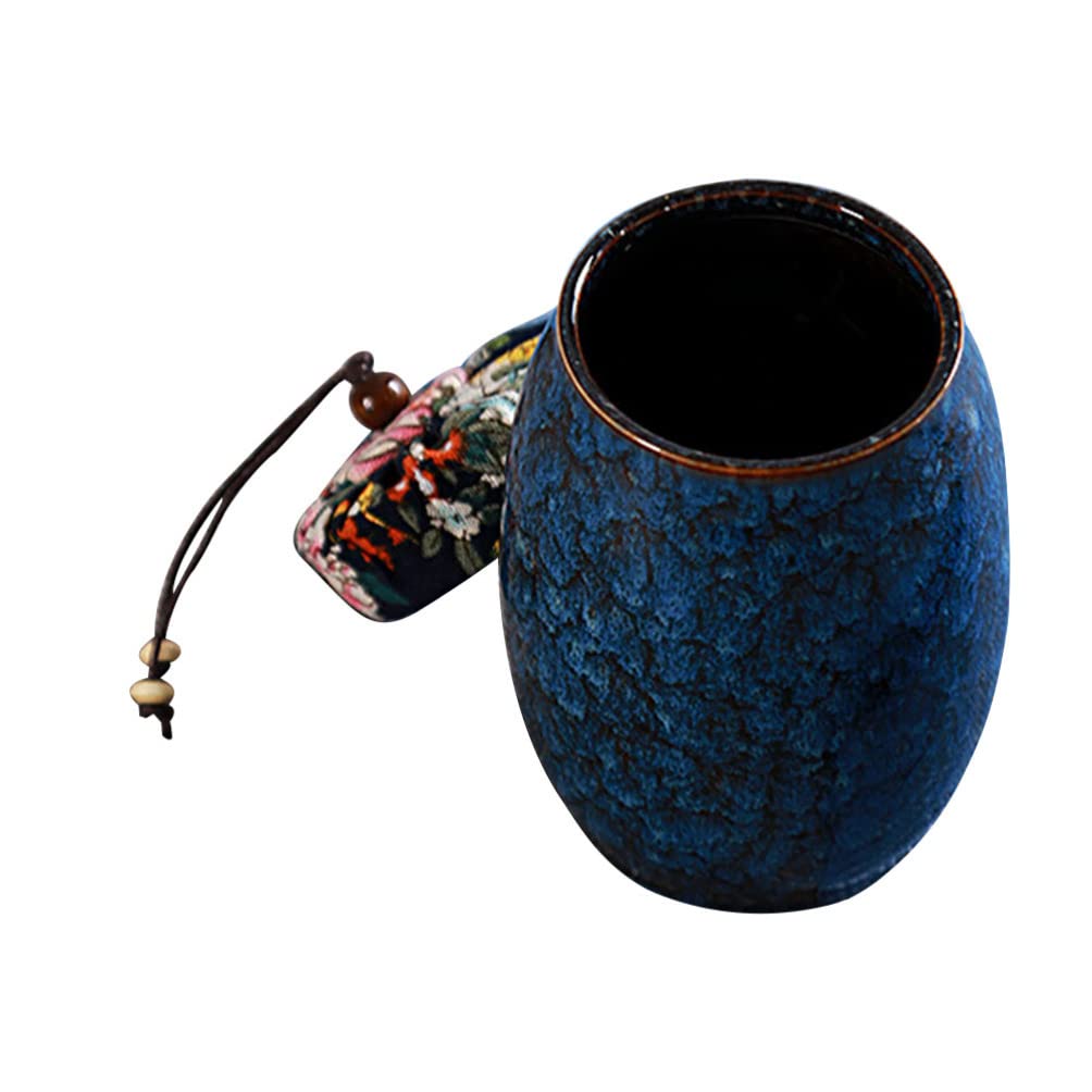 Angoily Ceramic Tea Canister Porcelain Tea Tin Vintage Ceramic Tea Jar Airtight Lid Tea Canister Loose Leaf Tea Storage Containe